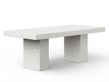 Urbia Outdoor Mixx Ivory Terrazzo Concrete Rectangular Dining Table UROVGSELCOR7IVTZ1