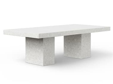 Urbia Outdoor Mixx Ivory Terrazzo Concrete Rectangular Dining Table UROVGSELCOR8IVTZ1