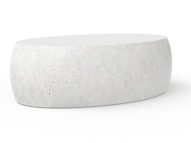 Urbia Outdoor Mixx Ivory Terrazzo Concrete Oval Coffee Table UROVGSPEBBLECTIVTZ1