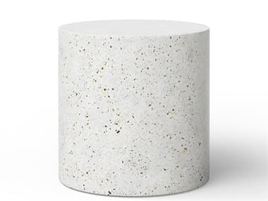 Urbia Outdoor Mixx Ivory Terrazzo Concrete Round End Table UROVGSUNAPED16IVTZ1