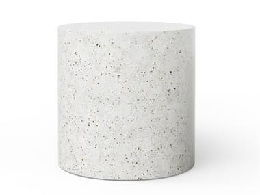 Urbia Outdoor Mixx Ivory Terrazzo Concrete Round End Table UROVGSUNAPED20IVTZ1