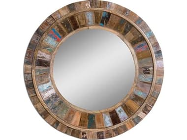 Uttermost Jeremiah Round Wood Wall Mirror UT04017