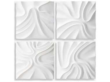 Uttermost Snowdrift Scultped White Wall Decor Set of 4 UT04368