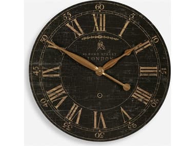 Uttermost Bond Street 18" Black Wall Clock UT06029