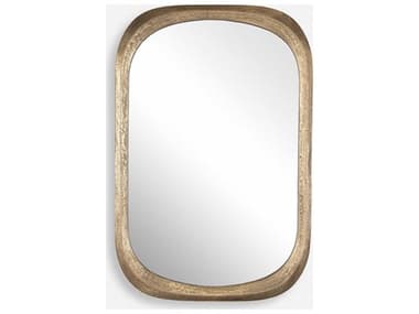 Uttermost Malone Plated Antique Brass Rectangular Wall Mirror UT08238