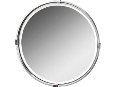 Uttermost Carolyn Kinder Tazlina Brushed Nickel Round Mirror UT09109