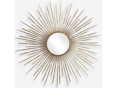 Uttermost Golden Antique Gold Leaf Sunburst Wall Mirror UT09602