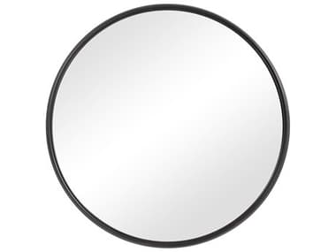 Uttermost Belham Aged Black Round Wall Mirror UT09692