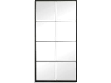 Uttermost Rousseau Black Rectangular Window Wall Mirror UT09732