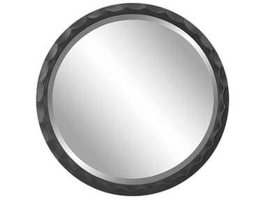 Uttermost Scalloped Aged Black 38'' Round Wall Mirror UT09818