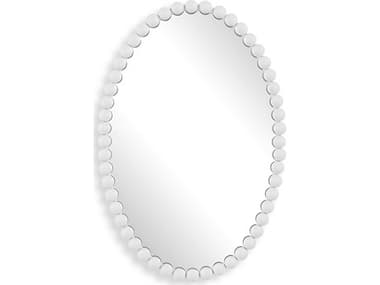 Uttermost Serna Matte White Oval Wall Mirror UT09874