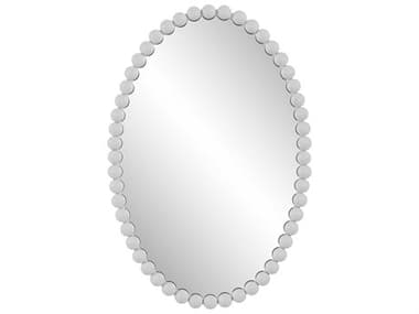 Uttermost Serna Matte White 20''W x 30''H Oval Wall Mirror UT09874