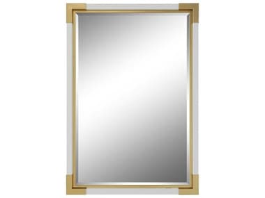 Uttermost Malik White / Gold Leaf Rectangular Wall Mirror UT09879