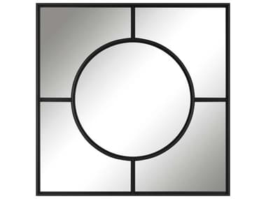 Uttermost Spurgeon Satin Black 39'' Square Window Wall Mirror UT09885