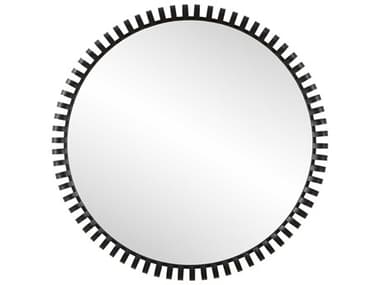 Uttermost Corona Satin Black Round Wall Mirror UT09975