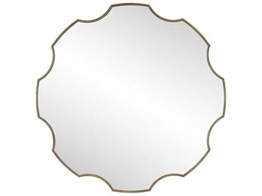 Uttermost Gearing Up Antiqued Golden Bronze Round Wall Mirror UT09976