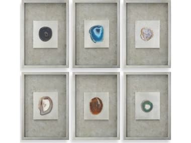 Uttermost Agate Stone Silver 3D Wall Art Set of 6 UT14555