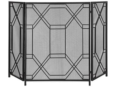 Uttermost Rosen Satin Black Geometric Fireplace Screen UT17982