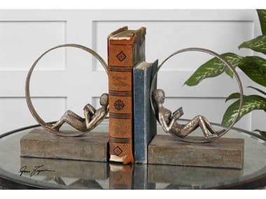 Uttermost Lounging Reader Antique Bookends Set of 2 UT19596