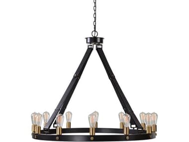 Uttermost Marlow 12-Light Dark Antique Bronze Round Chandelier UT21280