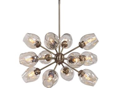 Uttermost Chet 12-Light Antique Brass Bell Pendant UT21325