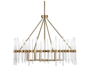 Uttermost Crystal Stick 8-Light Warm Brass Chandelier UT21389