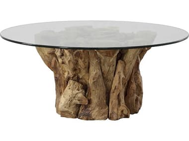 Uttermost Driftwood Round Glass Natural Coffee Table UT22876