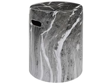 Uttermost Marvel Round Ceramic Black White End Table UT22896