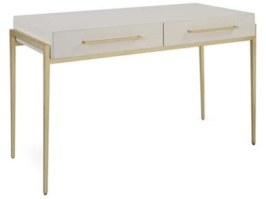 Uttermost Jewel 48" White Faux Shagreen Gold Leaf Secretary Desk UT22900