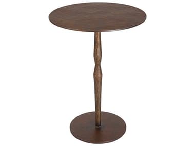 Uttermost Industria 15" Round Metal Rustic Copper Bronze End Table UT22904
