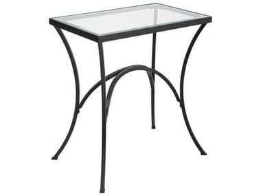 Uttermost Alayna 22" Rectangular Glass Satin Black End Table UT22911