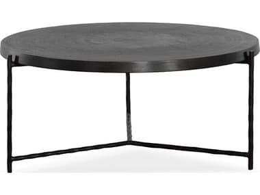 Uttermost Trellick 35" Round Metal Black Coffee Table UT22918