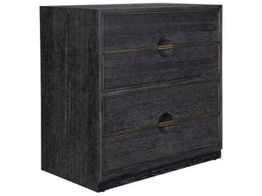 Uttermost Besos Dark Walnut Brown Oak Wood Accent Chest UT22930