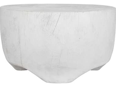 Uttermost Elevate Round Wood Matte White Coffee Table UT22946