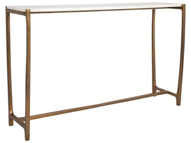 Uttermost Affinity 47" Rectangular Marble Antique Gold Console Table UT22964