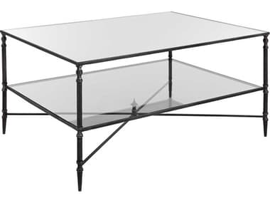 Uttermost Henzler 37" Rectangular Glass Black Silver Coffee Table UT22985