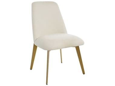 Uttermost Vantage Ply Wood White Fabric Upholstered Side Dining Chair UT23262