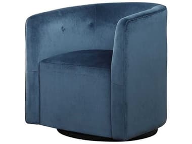 Uttermost Mallorie Swivel 28" Blue Fabric Tufted Accent Chair UT23491
