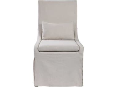 Uttermost Coley Birch Wood White Upholstered Side Dining Chair UT23493