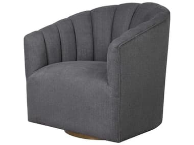 Uttermost Cuthbert Swivel 31" Gray Fabric Tufted Accent Chair UT23536