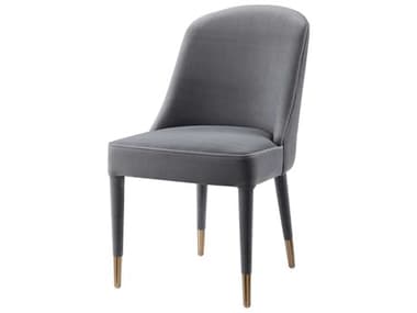 Uttermost Brie Light Gray Velvet Side Dining Chair (Set of 2) UT235552