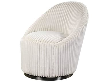 Uttermost Crue Swivel 28" White Fabric Accent Chair UT23578