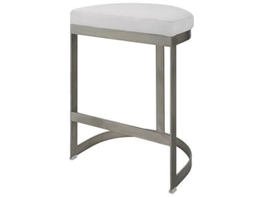 Uttermost Ivanna Fabric Upholstered Brushed Silver Counter Stool UT23687