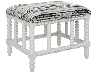 Uttermost Matte White Upholstered Accent Stool UT23692