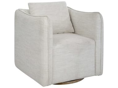Uttermost Corben Swivel 29" White Fabric Accent Chair UT23729