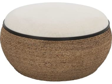 Uttermost Island 36" Natural Brown Fabric Upholstered Ottoman UT23734
