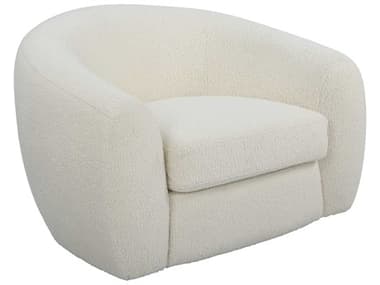Uttermost Capra Swivel 43" White Fabric Accent Chair UT23747