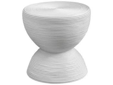 Uttermost Bongo Round Rattan Satin White End Table UT23801