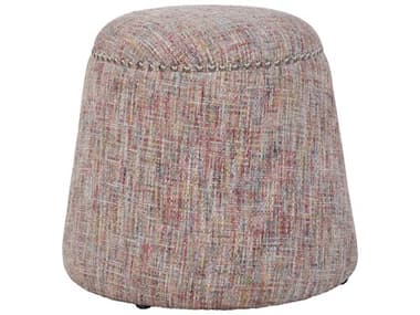Uttermost Gumdrop 18" Confetti Pink Fabric Upholstered Ottoman UT23834