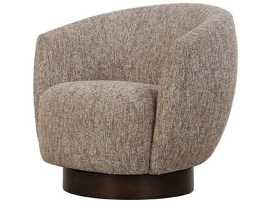 Uttermost Dunes 33" Swivel Brown Fabric Accent Chair UT23842